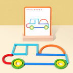 Wooden Sticks & Rings Construction Set with Task Cards
