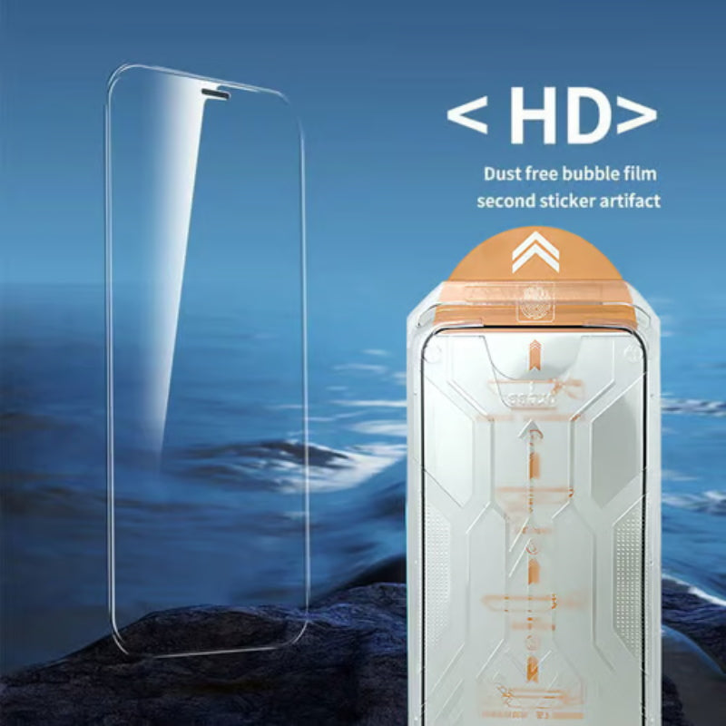 Displayschutz Panzerglas für iPhone mit staubfreier Montage