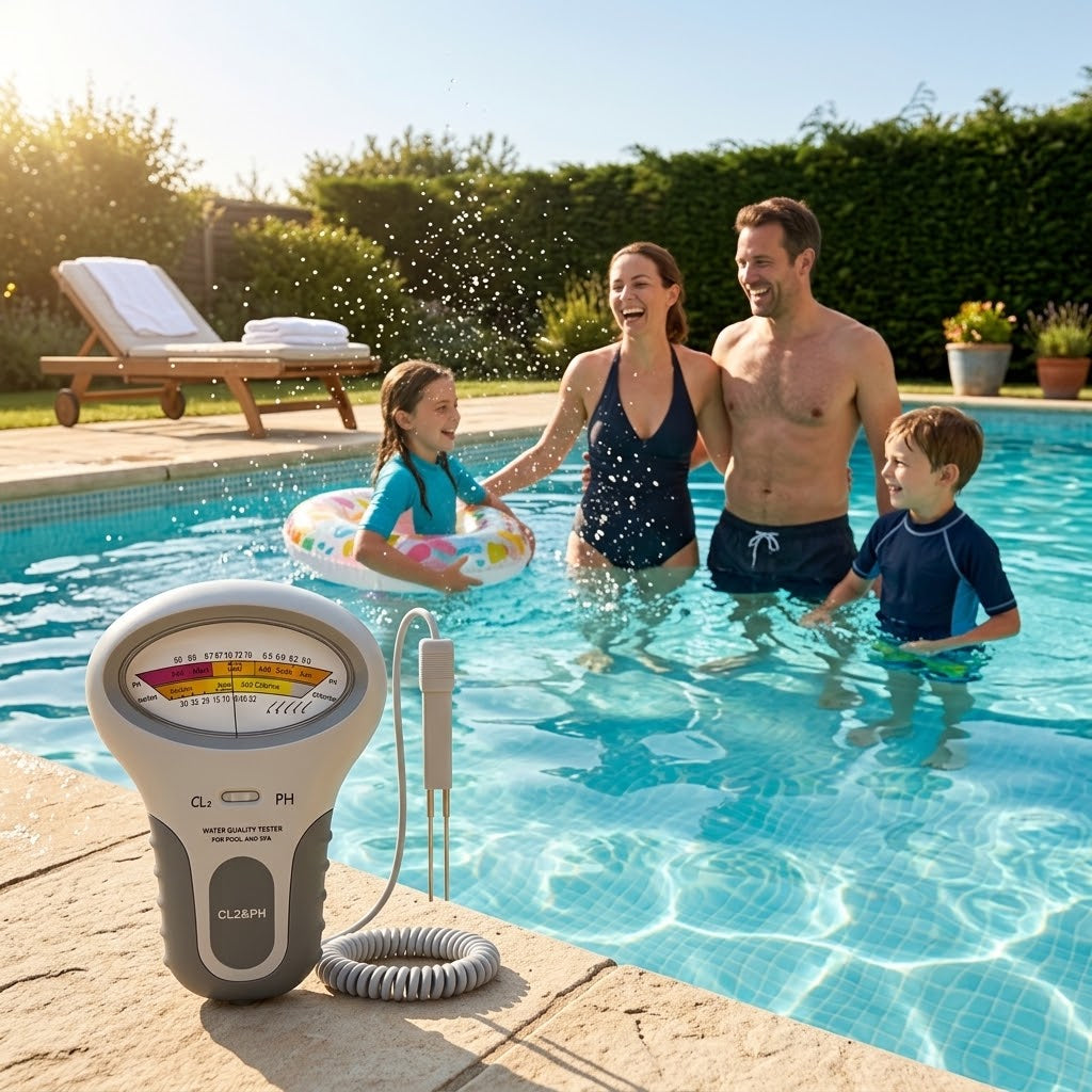 pH and chlorine meter for pools and hot tubs