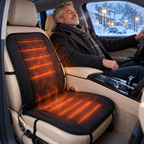 Car heated seat cushion, 12 V – heated back and seat, 2 heat settings, 97 x 48 cm
