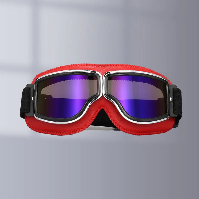 Motorradbrille Vintage-Stil mit verstellbarem Gummiband