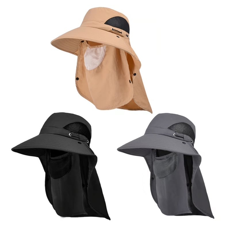 Sonnenhut mit abnehmbarem Nackenschutz und Gesichtsmaske