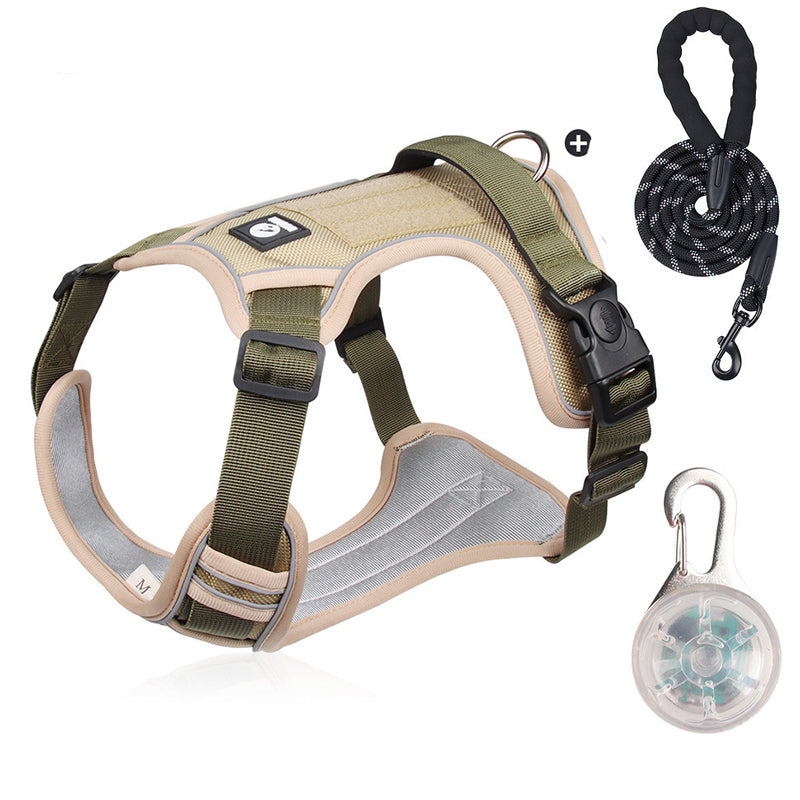 Hundegeschirr Set mit LED-Halsband – Anti-Zieh Design