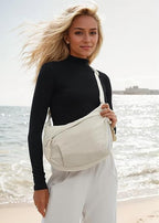 Nylon Crossbody Bag with Multiple Compartments – Lightweight and Practical