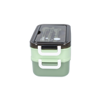 3-tier bread box with soup container and cutlery