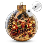Weihnachtsanhänger beleuchtet mit Miniaturszene