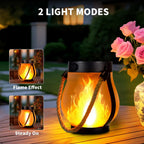 LED flame lantern with solar power