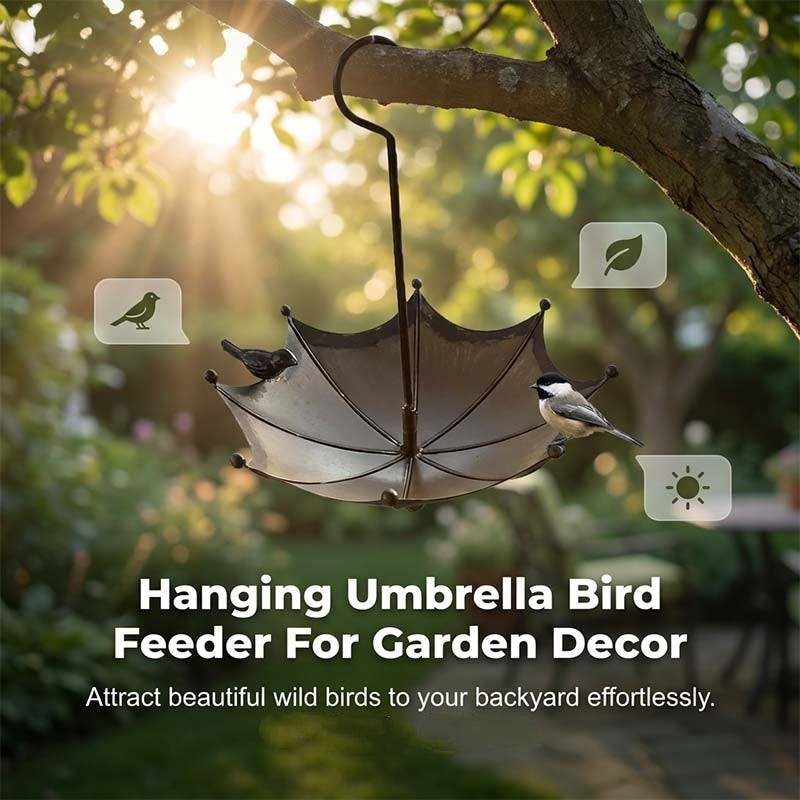 Metal Bird Bath Umbrella Design – Hanging for Garden