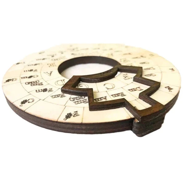 Chord Wheel Wood for Music Theory and Melodies