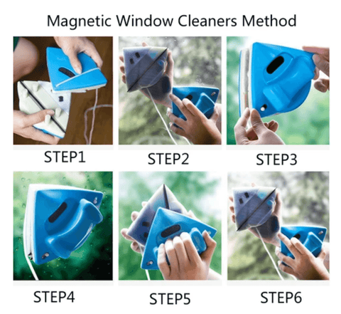 Magnetic window cleaner for both sides