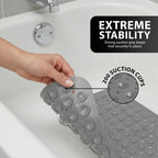 Non-slip bathtub mat with 200 suction cups