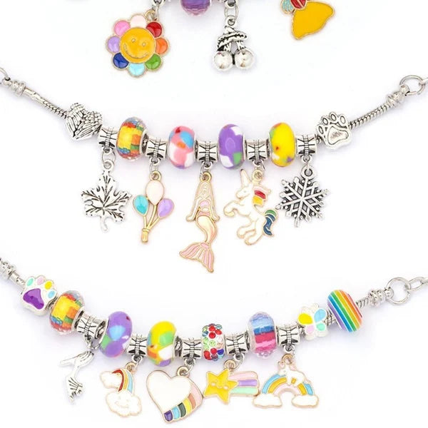 Bracelet Craft Kit with Colorful Beads and Charms