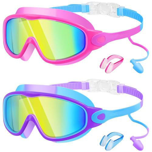 Schwimmbrille Anti-Beschlag mit Ohrstöpseln - 2er-Set