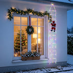 Kletternder Weihnachtsmann mit LED-Leiter, 2,4 m, IP67, mit Fernbedienung