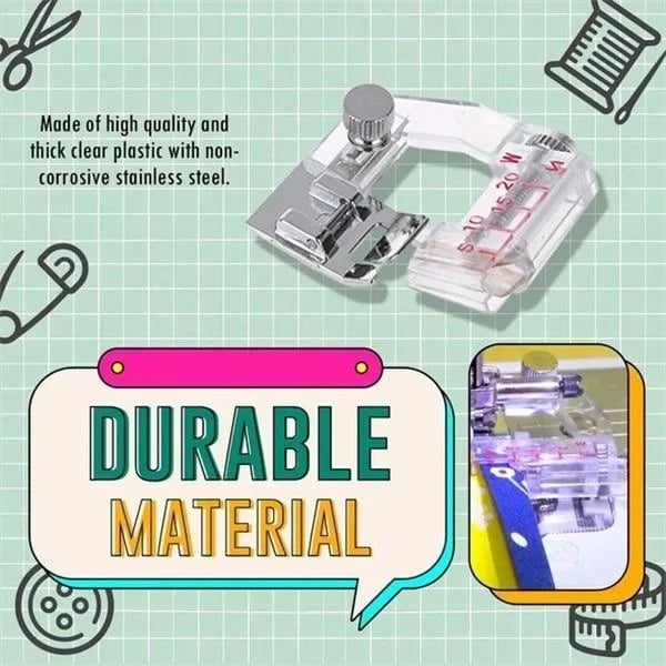 Verstellbarer Schrägband-Nähfuß – Breiteneinstellung 0,5 bis 2 cm
