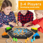 Dreieck-Strategiespiel mit Gummibändern