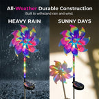Solar garden windmill with LED lighting – Colorful windmill