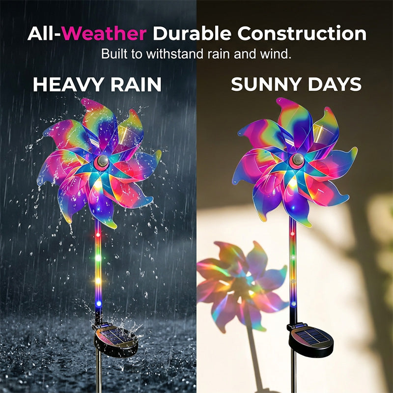 Solar garden windmill with LED lighting – Colorful windmill
