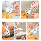 Kitchen scissors stainless steel with ergonomic handles