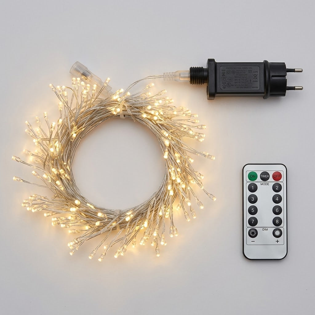 Cluster LED-Lichterkette Kupferdraht mit Fernbedienung & Timer, 3–30 m