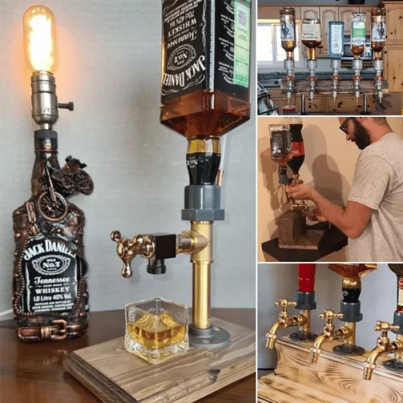 Getränkespender Holz mit Metallhahn für Bar und Küche