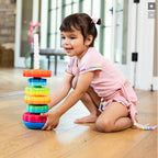 Stacking tower with spiral – Colorful learning tower for toddlers