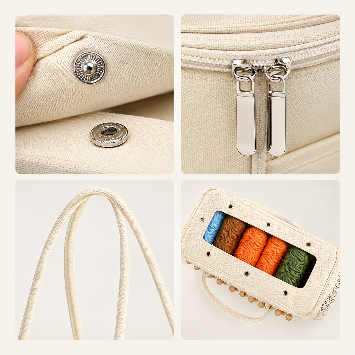 Nadel-Rolltasche Canvas für Strick- und Häkelnadeln