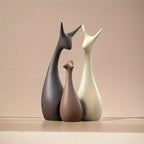Keramik-Hirschfiguren Set – Moderne Deko für Wohnbereich
