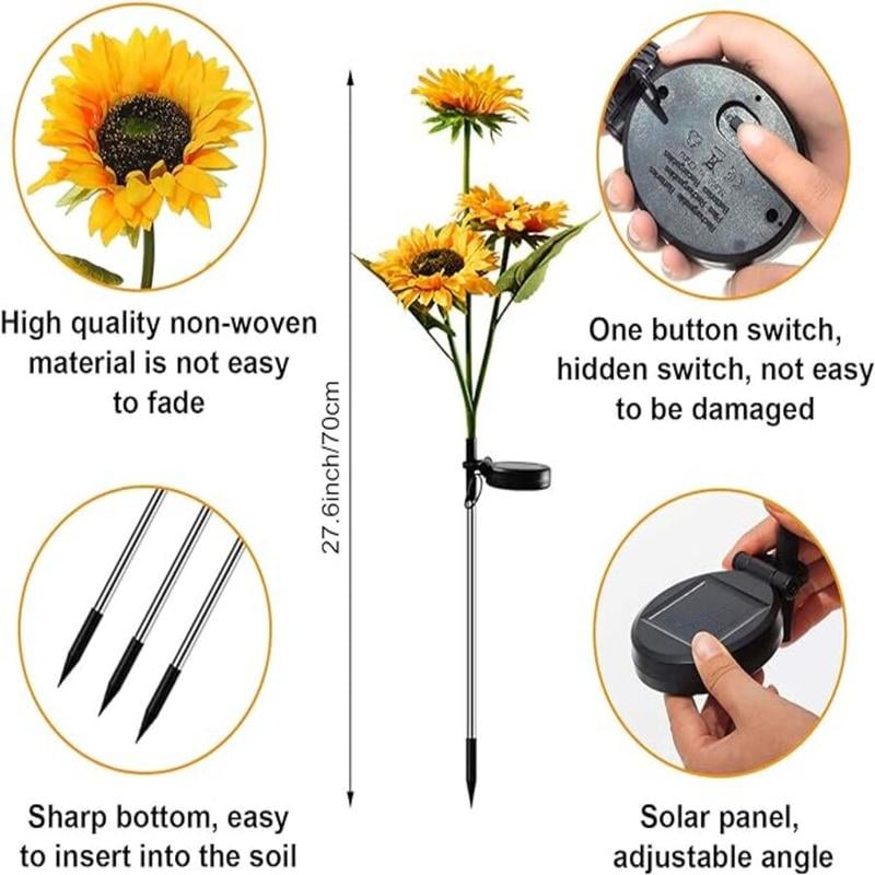 Solar-Sonnenblumenleuchte für Garten und Terrasse