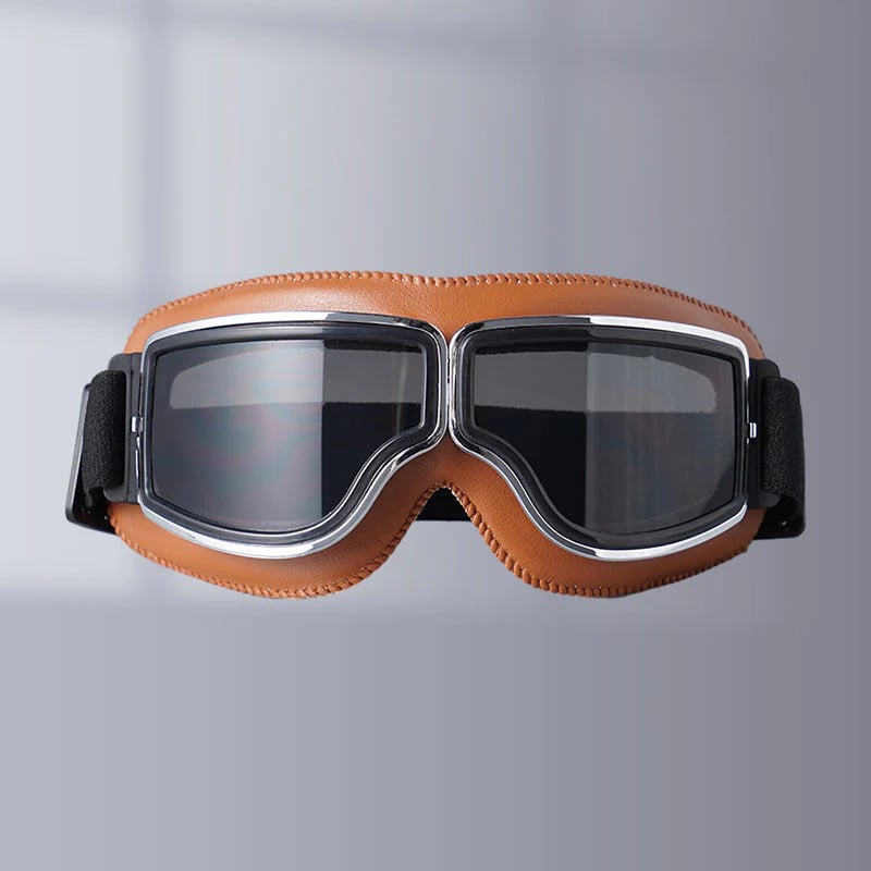 Motorradbrille Vintage-Stil mit verstellbarem Gummiband