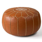 Marokkanischer Leder-Pouf mit Stauraum
