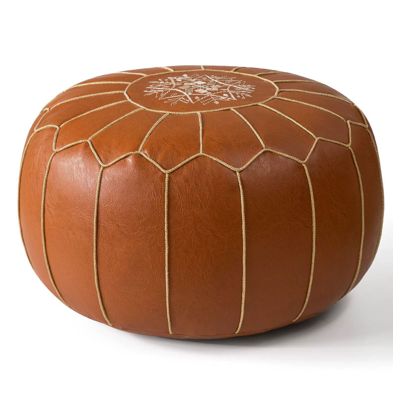 Marokkanischer Leder-Pouf mit Stauraum
