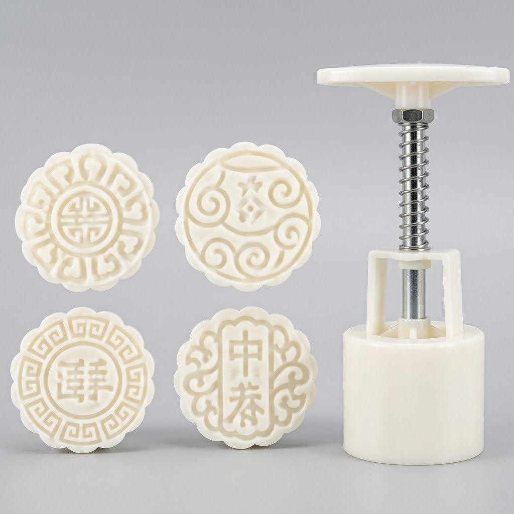 Mooncake-Form mit Prägemuster 4-teilig