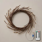 LED-Lichterzweig 160 cm, 72 LEDs warmweiß, USB-Betrieb & Fernbedienung – braun, Weidenoptik