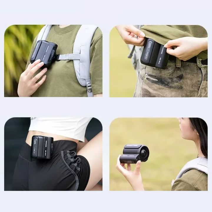 Tragbarer Gürtellüfter mit Clip – Leise, schnurlos für unterwegs