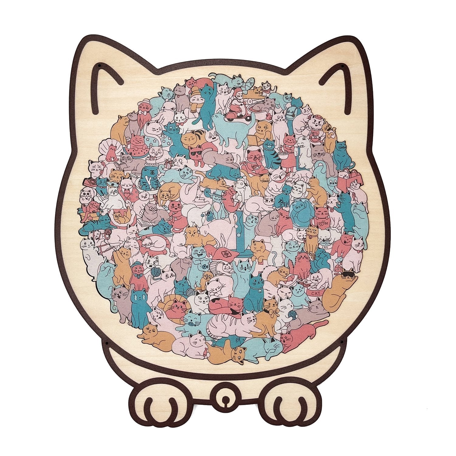 Holzpuzzle Katze – 135 Teile in verschiedenen Farben