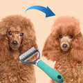 Double-sided dog comb for coat care – detangling and thinning