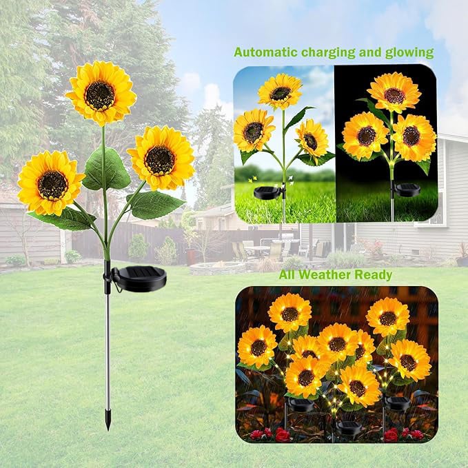 Solar-Sonnenblumenleuchte für Garten und Terrasse