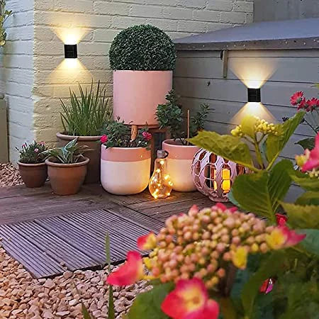 LED Solar Wandleuchte IP65 Warmweiß Außen Wasserdicht Kabellos