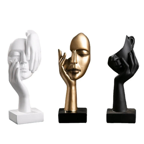 Abstract Face Sculpture Resin