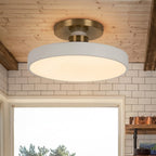 Round LED ceiling light with brass fitting, Ø 30 cm