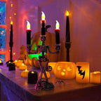 Skelett-Kerzenhalter LED – Gruseliges Tischlicht für Halloween