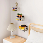 Invisible stainless steel bookshelf – floating wall mount