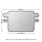 Winter windshield cover with magnets, mirror protection and door flaps, 260 x 116 cm