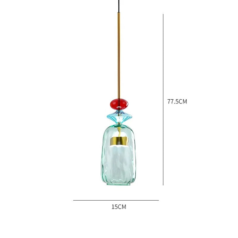 Colorful pendant light with glass shade – Living room & dining room
