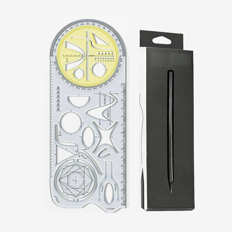 Multifunctional Geometry Ruler with Protractor