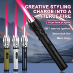 Gas lighter with 360° nozzle and metal housing