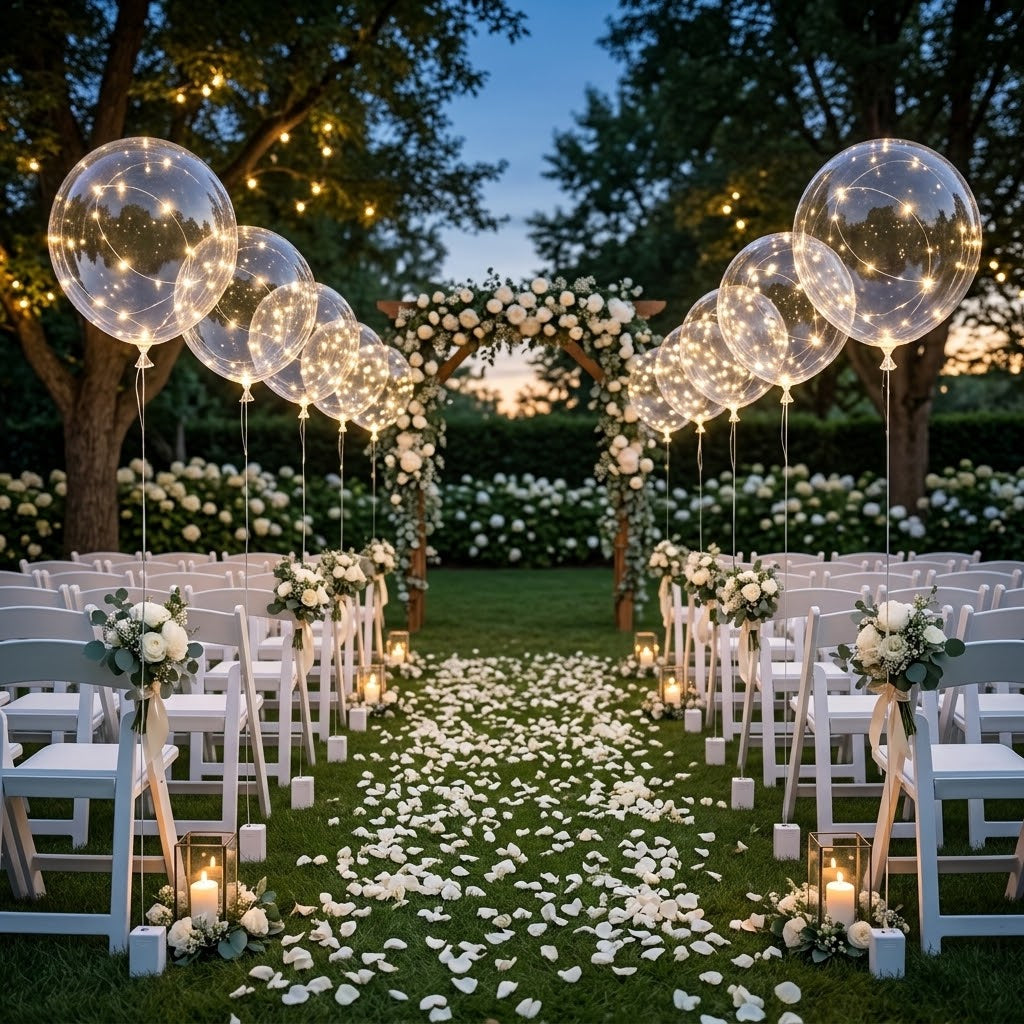 LED balloon lights 10-piece set - atmospheric decorations for gardens & parties, with no outlet needed