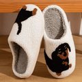 Slippers with Dachshund Design – Cozy Soft and Non-Slip