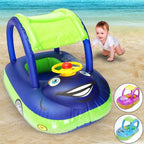 Baby Schwimmsitz mit Sonnendach – Aufblasbar mit Spielzeug